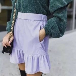 J Crew Velvet Lavender Peplum Skirt